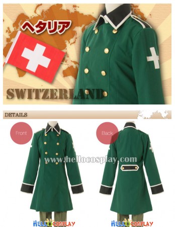 Hetalia Axis Powers Switzerland Military Uniform Long Coat