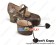 Brown Bow Detachable Wide Straps Chunky Princess Lolita Shoes