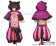 Purple Pink Cat Halloween Cosplay Maid Dress Costume