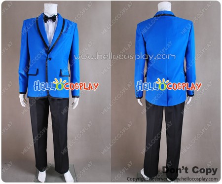 PSY Gangnam Style Cosplay Costume Blue Blazer Suit