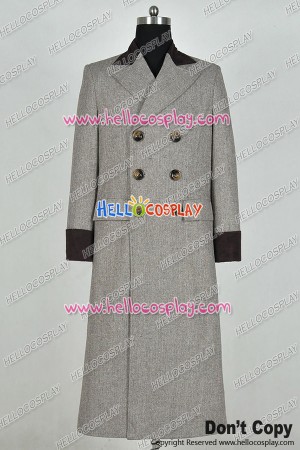 Doctor 4th Fourth Dr Tom Baker Brown Trench Coat Cosplay Costume