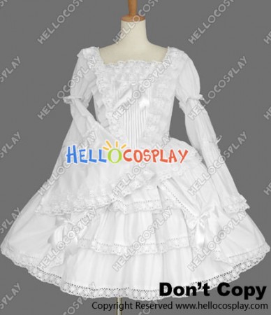 Gothic Lolita Punk Victorian Classic White Dress