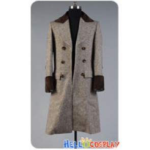 Doctor Cosplay Dr Wenge Brown Long Wool Trench Coat Costume