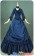 Victorian Lolita Bustle Period Reenactment Gothic Lolita Dress Navy Blue