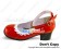 Red White Ruffle Ankle Strap Chunky Sweet Lolita Shoes