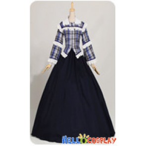 Civil War Victorian Tartan Ball Gown Reenactment Theater Clothes Lolita Dress Costume