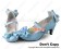 Sweet Lolita Shoes Blue Single Strap Heart Shaped Buckle Earrings Bows