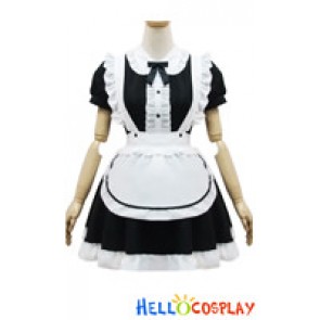 Angel Feather Cosplay Black White Rabbit Maid Dress Costume