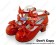 Mirror Red Three Bows Ruffle Chunky Princess Lolita Shoes
