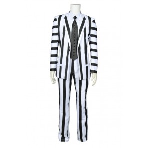 Beetlejuice Betelgeuse Michael Keaton Cosplay Costume Suit