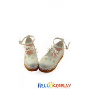 White Lacing Ankle Strap Platform Sweet Lolita Shoes