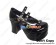 Black Shellac Buckles Straps Chunky Punk Lolita Shoes