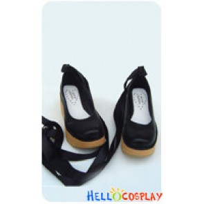Black NaNa Satin Strap Platform Punk Lolita Shoes