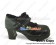 Matte Black Satin Ruffle Double Straps Chunky Sweet Lolita Shoes