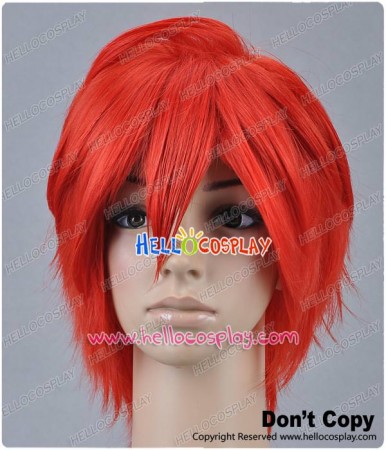 Orange Red Short Cosplay Layered Wig