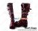 Punk Lolita Boots Mirror Wine Red Straps Cross Square Buckles Chunky Lace Up