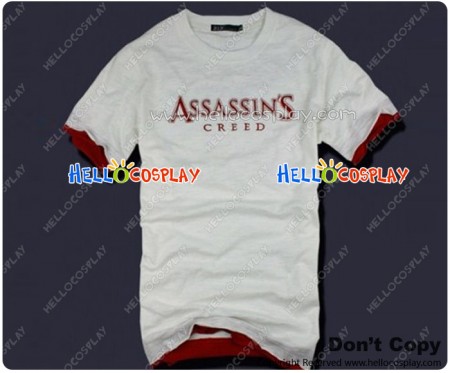 Assassin's Creed Cosplay Embroidery T Shirt White