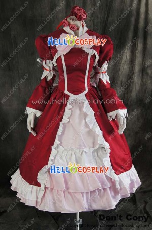 Black Butler Cosplay Elizabeth Ethel Cordelia Midford Red Dress Costume