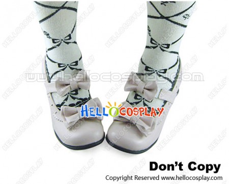 Pink Corium Charlotte Double Bows Chunky Sweet Lolita Shoes