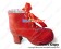 Matt Red Satin Lace Ruffle Chunky Princess Lolita Short Boots