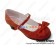 Wine Red Heart Shaped Ruffle Chunky Princess Lolita Shoes