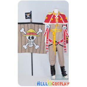 One Piece Cosplay Going Merry Red Shawl Flag Full Set Costume