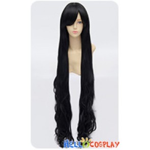 Wig 100cm Cosplay Long Curly Pure Black Universal