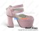 Matt Pink Double Ankle Straps Ruffle Chunky Sweet Lolita Shoes