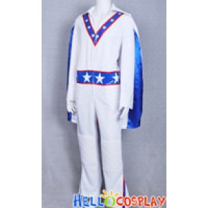 Motorcycle Daredevil Evel Knievel Cosplay Costume Cape Blue