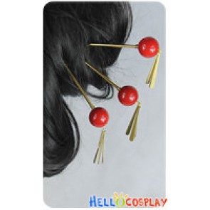 Gintama Cosplay Kagura Accessories Red Pill Hairstick