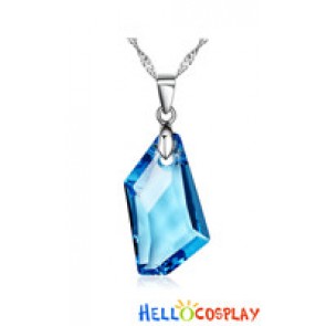 Final Fantasy Cosplay Elements Blue Crystal Pendant Necklace