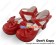 Wine Red Double Ankle Straps Ruffle Chunky Sweet Lolita Shoes