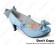 Sweet Lolita Shoes Blue Single Strap Heart Shaped Buckle Earrings Bows