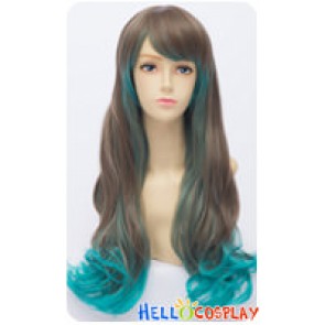 Wig Lolita Cosplay Curly Long Harajuku Style Gradual Change Gray Green