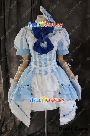 Vocaloid 2 Cosplay Miss Germany Megurine Luka Blue Lolita Dress Costume