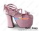 Princess Lolita Shoes Sweet Pink Ankle Crossing Straps High Chunky Bows Buckles