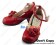 Wine Red Ruffle Flower Contract Chunky Sweet Lolita Shoes