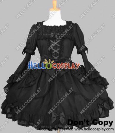 Sweet Lolita Gothic Punk Classical Victorian Black Dress