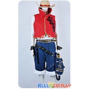 One Piece Cosplay Monkey D Luffy Red Skull Uniform Costume Full Set