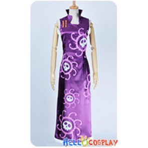 One Piece Cosplay Pirate Empress Boa Hancock Purple Cheongsam Dress Costume