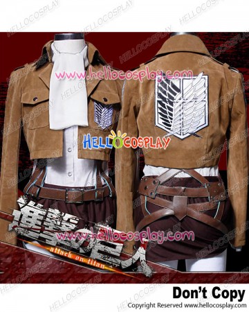 Attack On Titan Shingeki No Kyojin Cosplay Levi Suede Costume Full Set