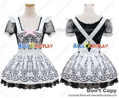 Angel Feather Cosplay Lolita Printing Princess Maid Dress