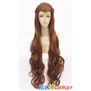 The Hobbit The Lord Of The Rings Silvan Elf Tauriel Wig Cosplay Pigtail Curly Long Brown