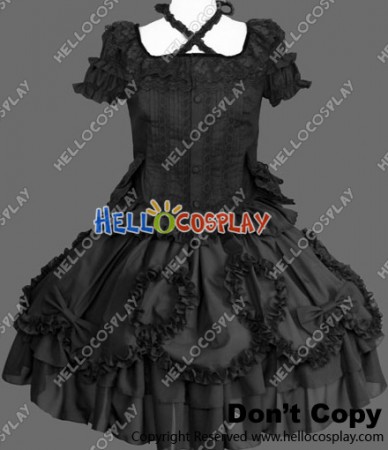 Gothic Lolita Punk Victorian Black Dress