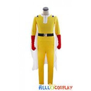 One Punch Man Saitama Hage Manto Cosplay Costume Jumpsuit