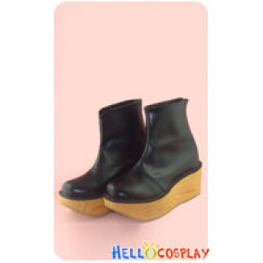 Black NaNa Woodgrain Platform Gothic Lolita Short Boots