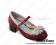 Red White Heart Shaped Ruffle Chunky Princess Lolita Shoes