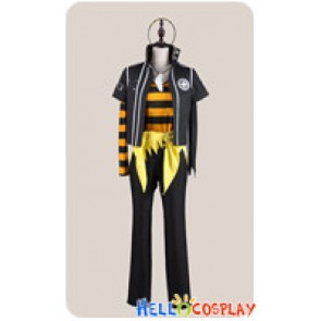 Amnesia Cosplay Toma Costume Black Yellow Stripe Suit