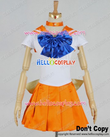 Sailor Moon Cosplay Venus Minako Aino Orange Dress Costume