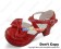 Wine Red Double Ankle Straps Ruffle Chunky Sweet Lolita Shoes